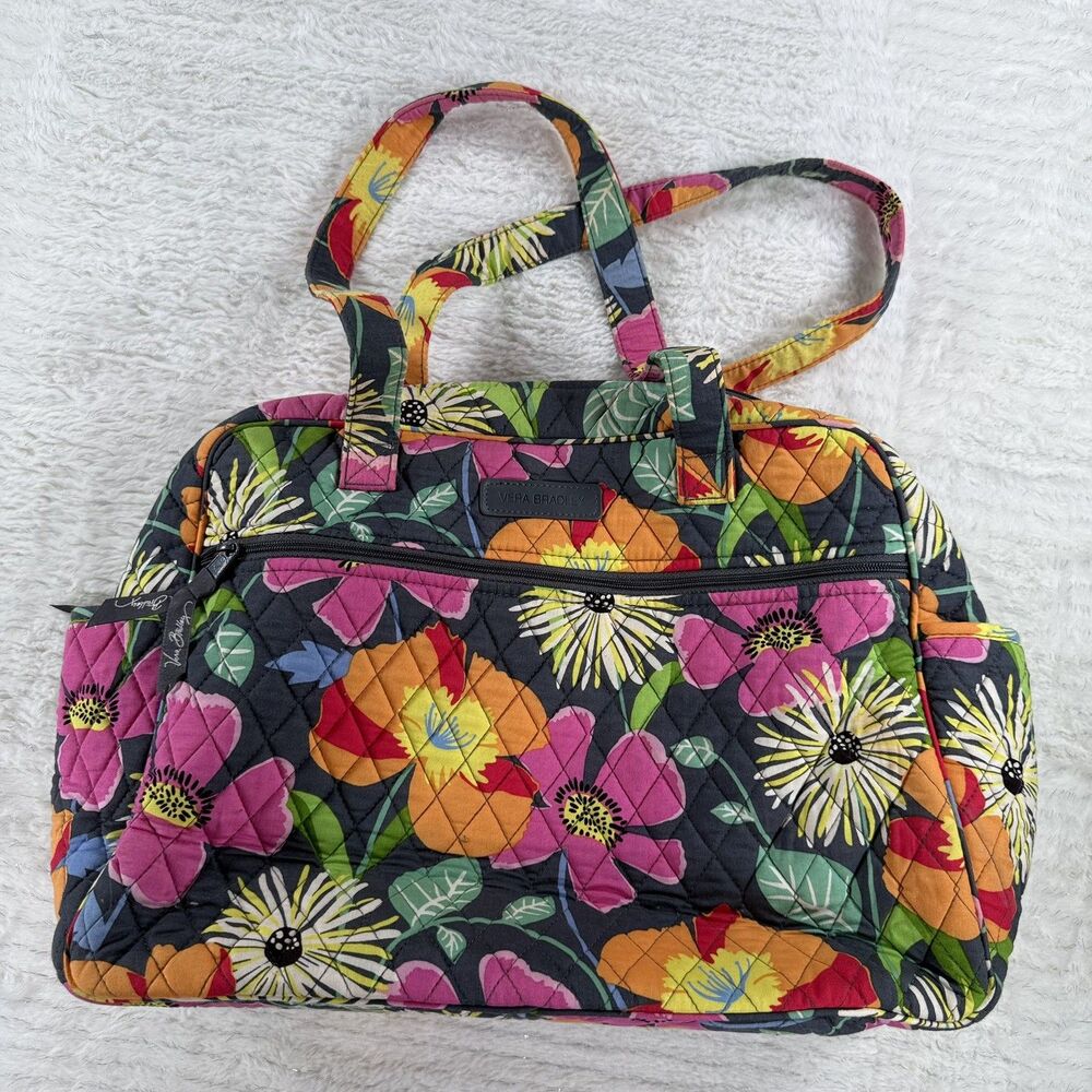 Vera Bradley Overnight Bag Duffle Jazzy Blooms Retired 2013